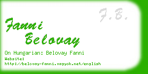 fanni belovay business card